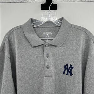 New York Yankees Antigua Men's Short Sleeve Performance Polo - Gray - XL